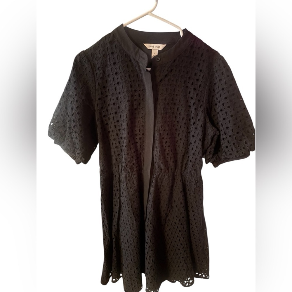 Nine West Black Eyelet Tunic Dress
